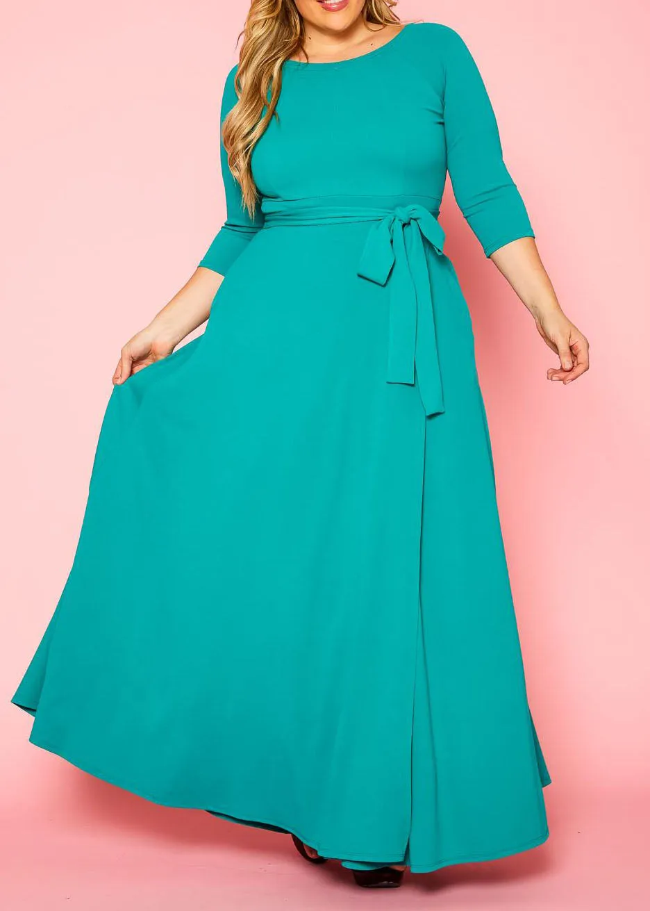 Hi Curvy Plus Size Women Effortless Fit & Flare Maxi Dress