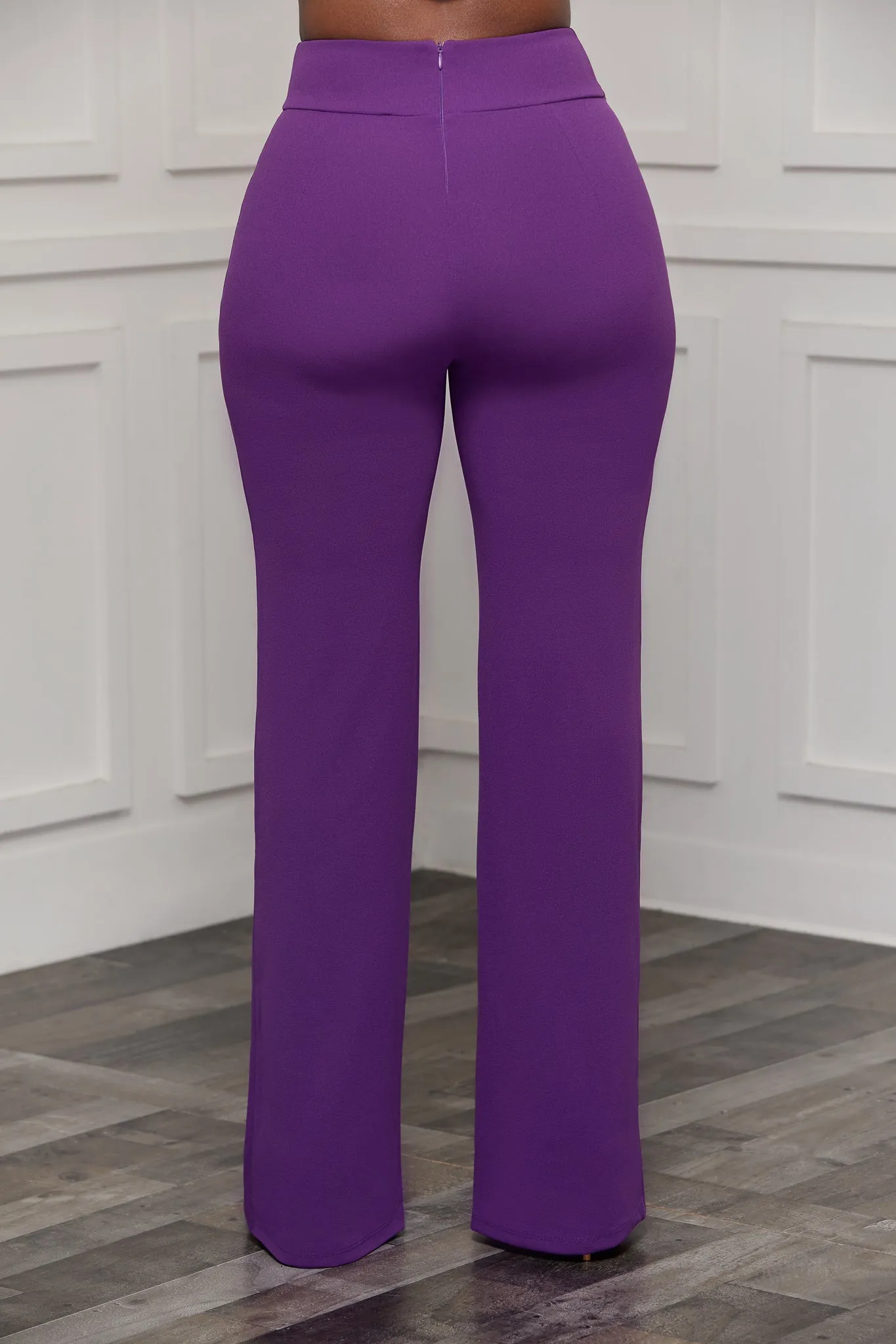 HIGH WAIST PALAZZO STRETCHY PANTS (PURPLE)