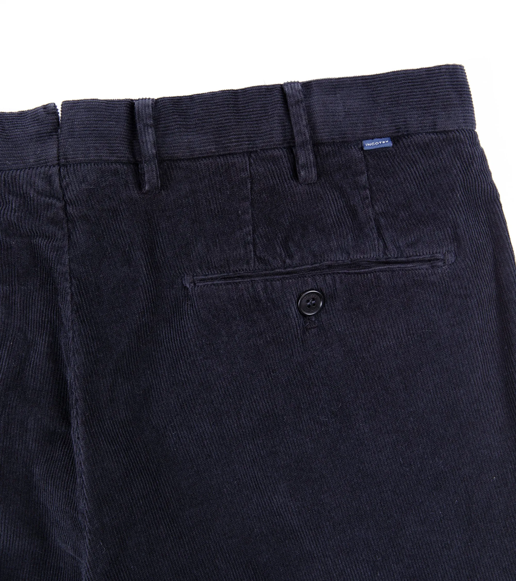 Incotex Regular Cotton Needlecord Trousers: Navy