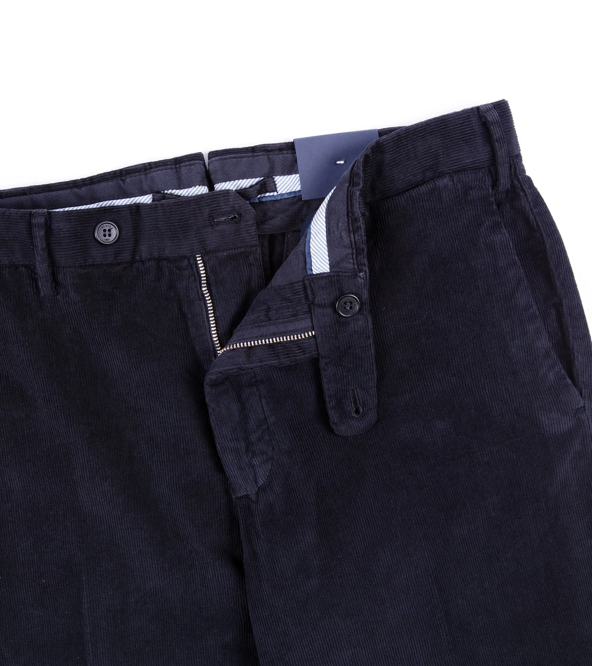 Incotex Regular Cotton Needlecord Trousers: Navy