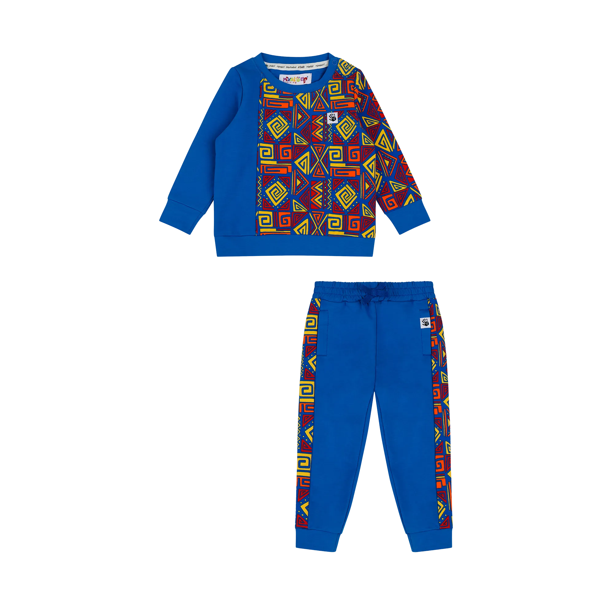 Infant Crewneck Sweatshirt and Jogger Pants Set - Blue Multicolor