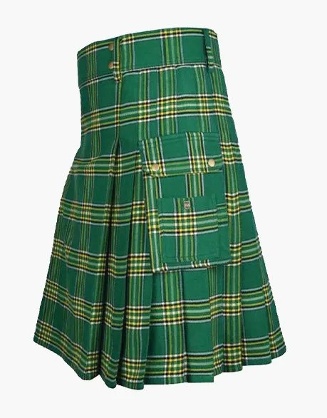 Irish Green Tartan Utility Kilt