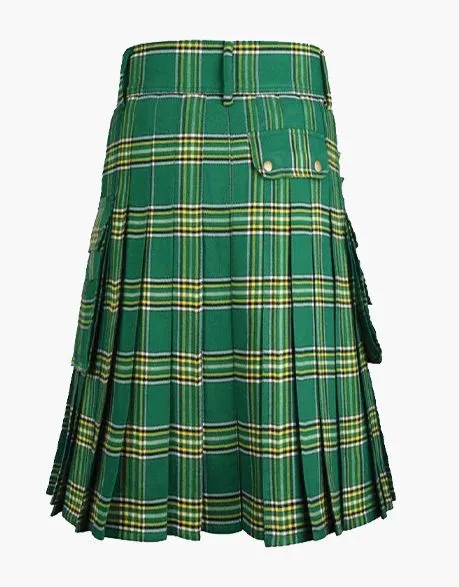 Irish Green Tartan Utility Kilt