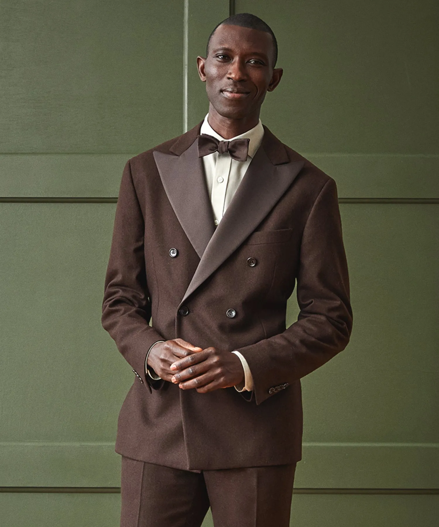 Italian Wool Tuxedo in Chocolate