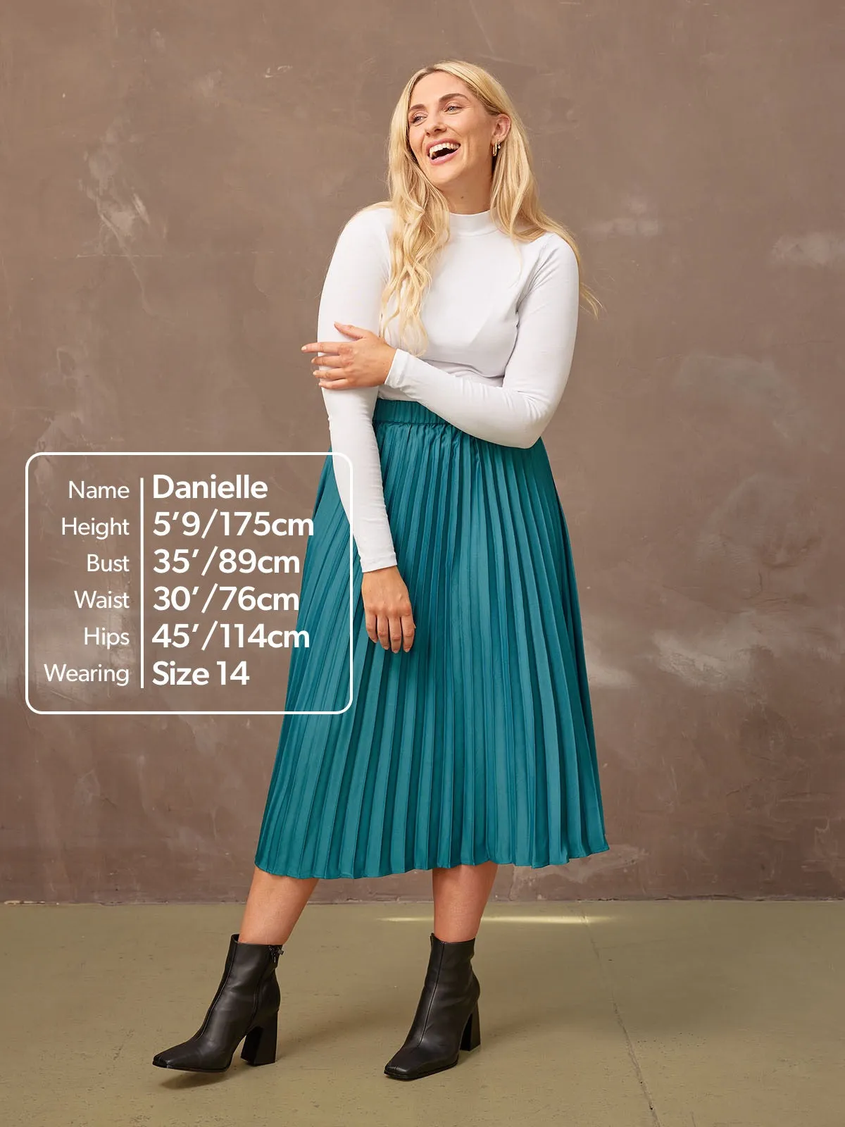 Jane - Pleated Skirt - Teal