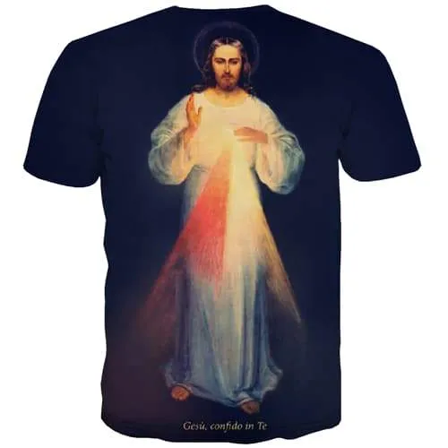 Jesus T-shirt Men Christian T shirts Funny Art Tshirts Cool Funny T-shirts 3d Harajuku T-shirts Graphic Short Sleeve Punk Rock