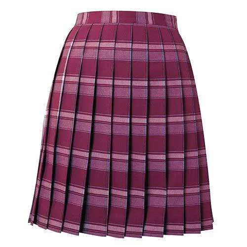 Knife Pleated School Skirt. Solid Or Plaids