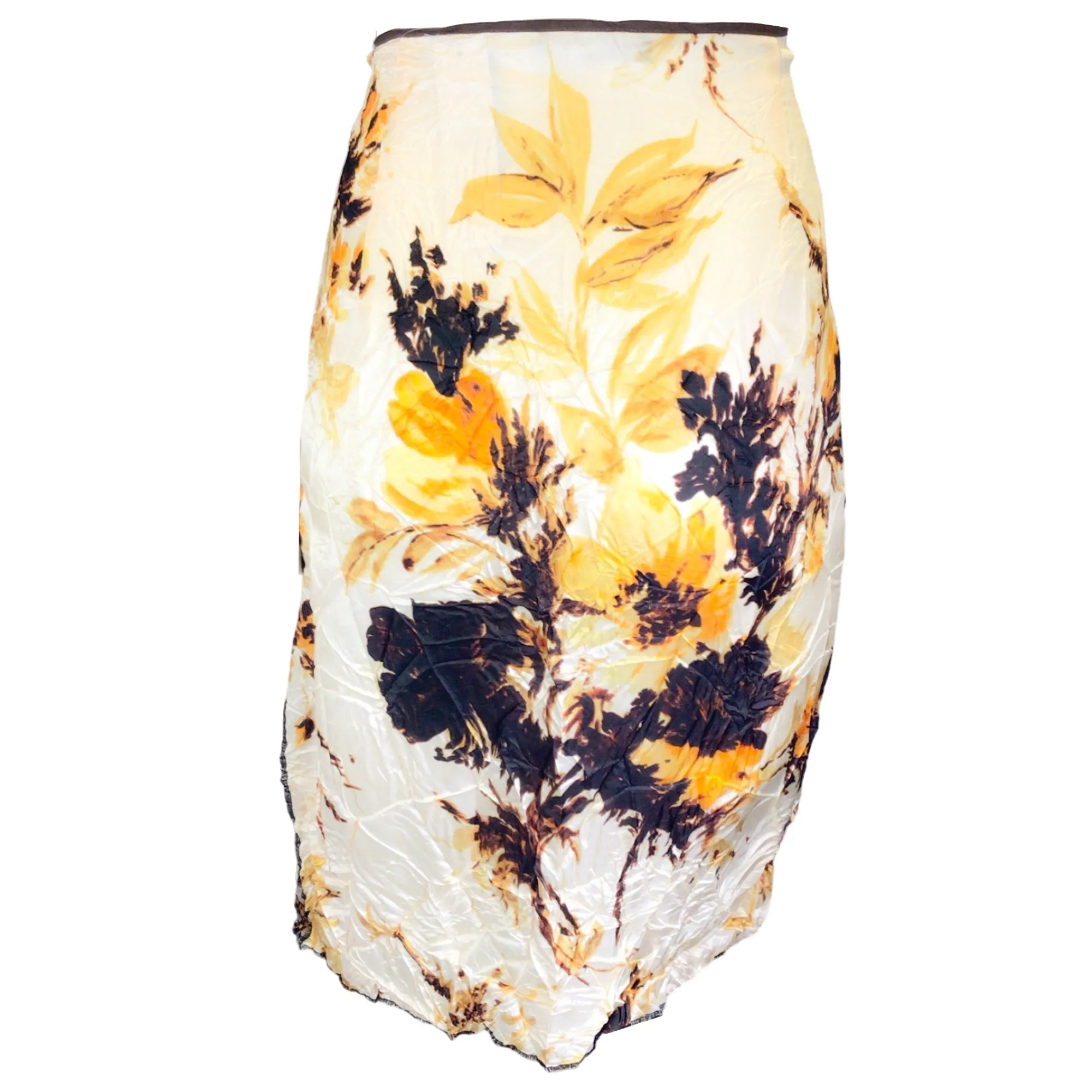 Kwaidan Editions Beige Multi Crinkled Satin Skirt