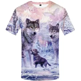 KYKU Brand Wolf T-shirts Men Mountain Tshirt Anime Animal Tshirts Print Forest T shirts Funny Love T-shirt 3d Mens Clothing