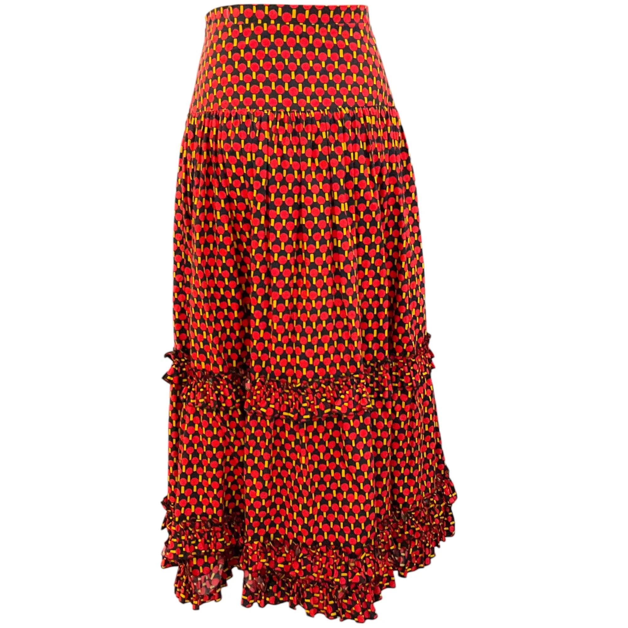 La DoubleJ Black / Red Dot Tiered Skirt