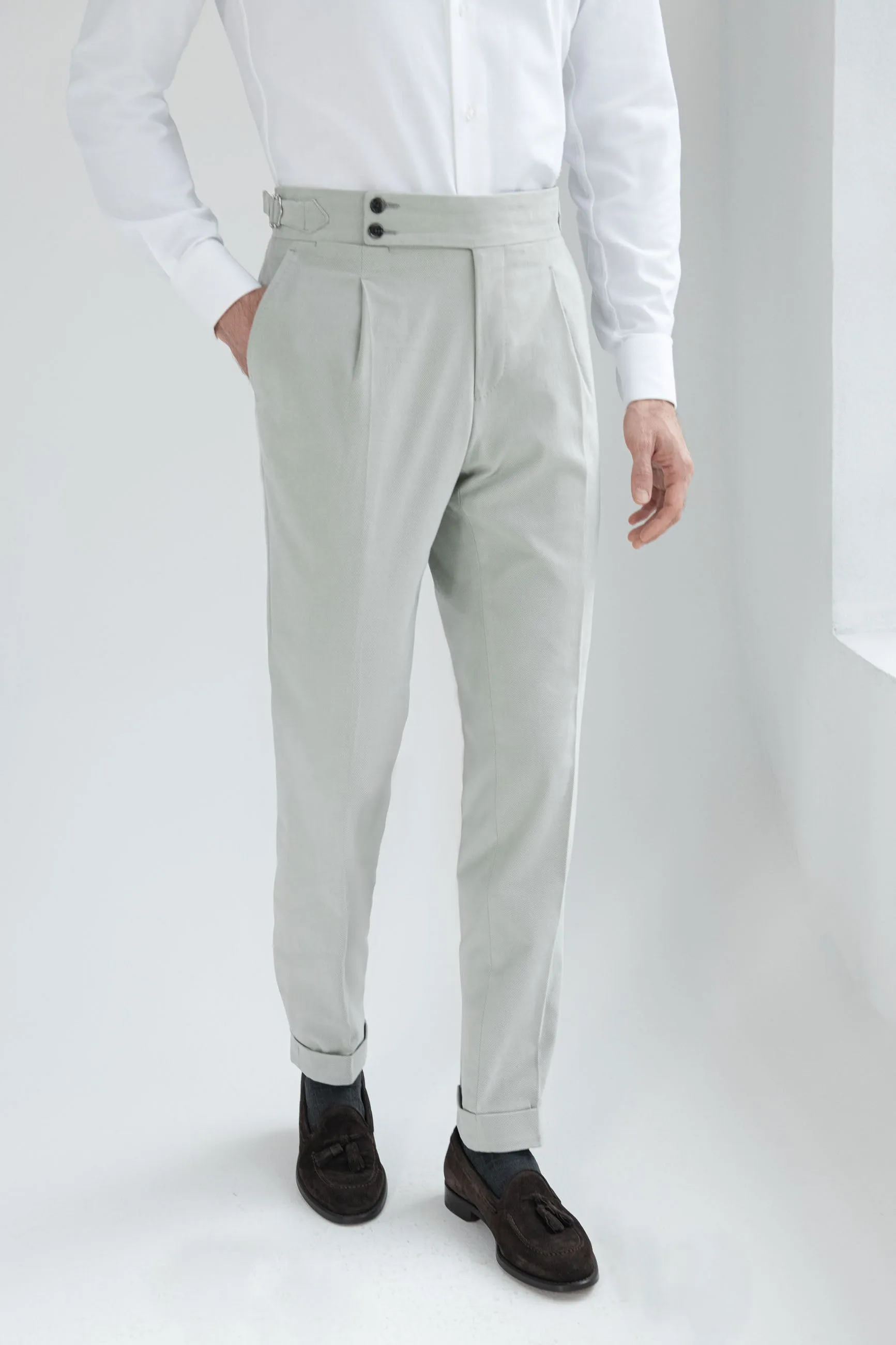 Light grey cotton trousers "Soragna Capsule Collection" - Made in Italy