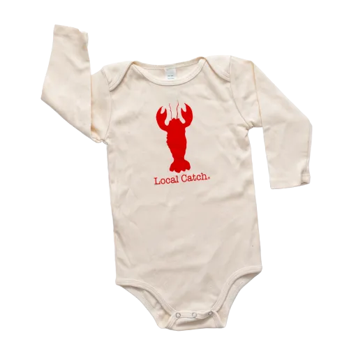 Lobster Local Catch Lobster & Nautical Long Sleeve Romper Gift Set