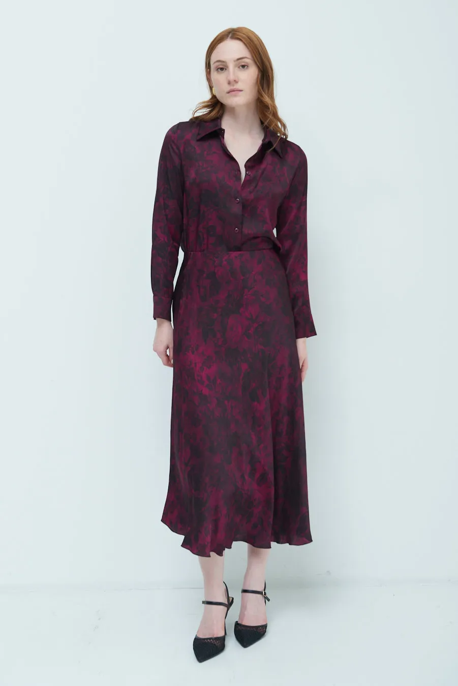 Long sleeve floral midi skirt wholesale