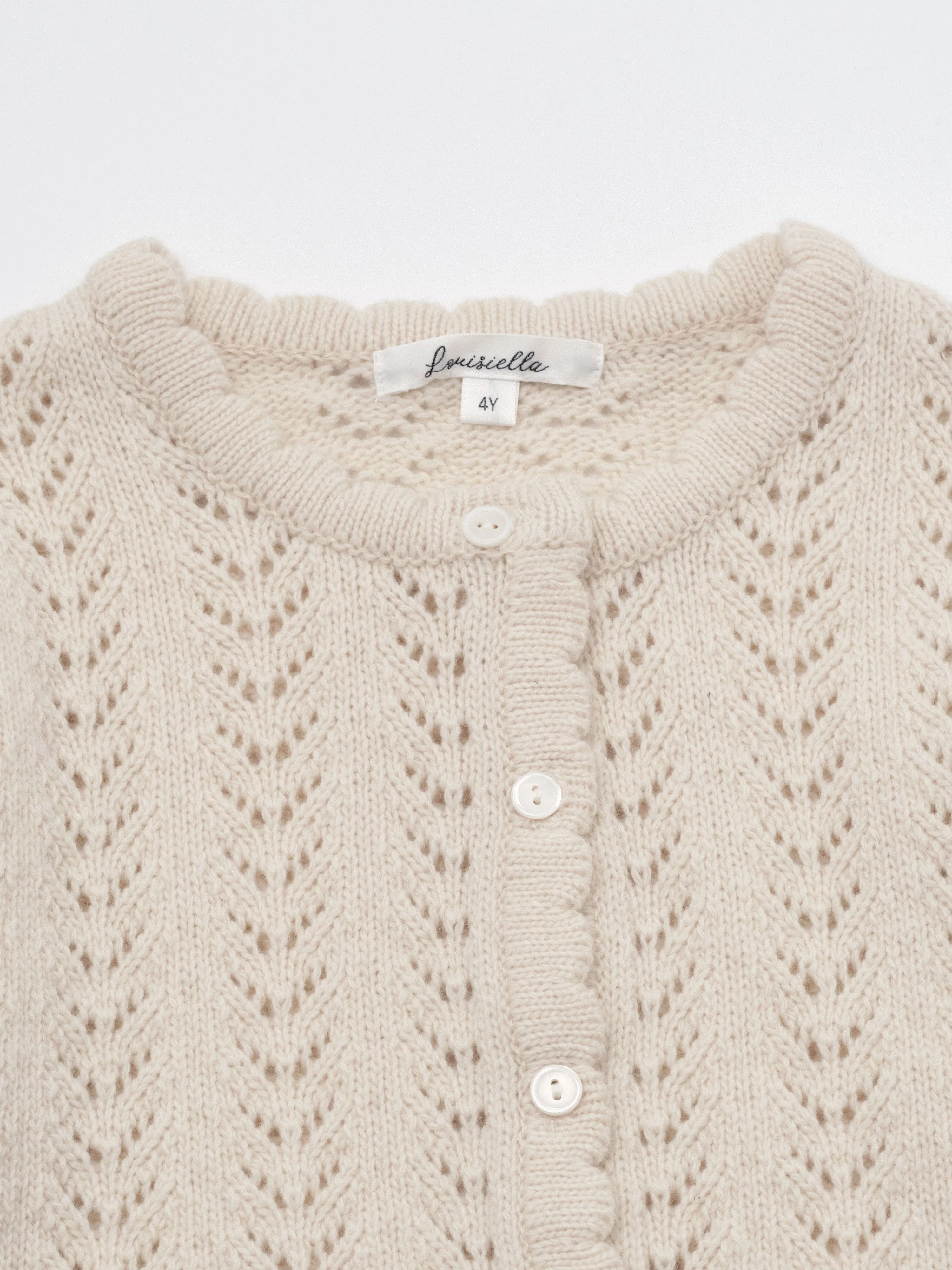 Louisiella Rustinal Knit Cardigan-Cream