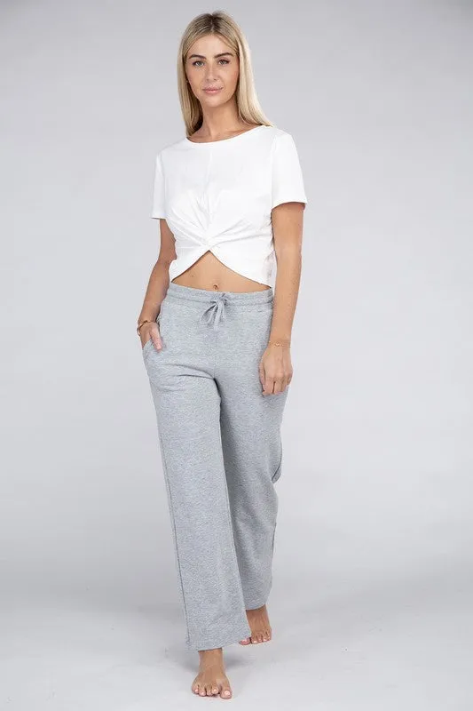 Lounge Wide Pants with Drawstrings