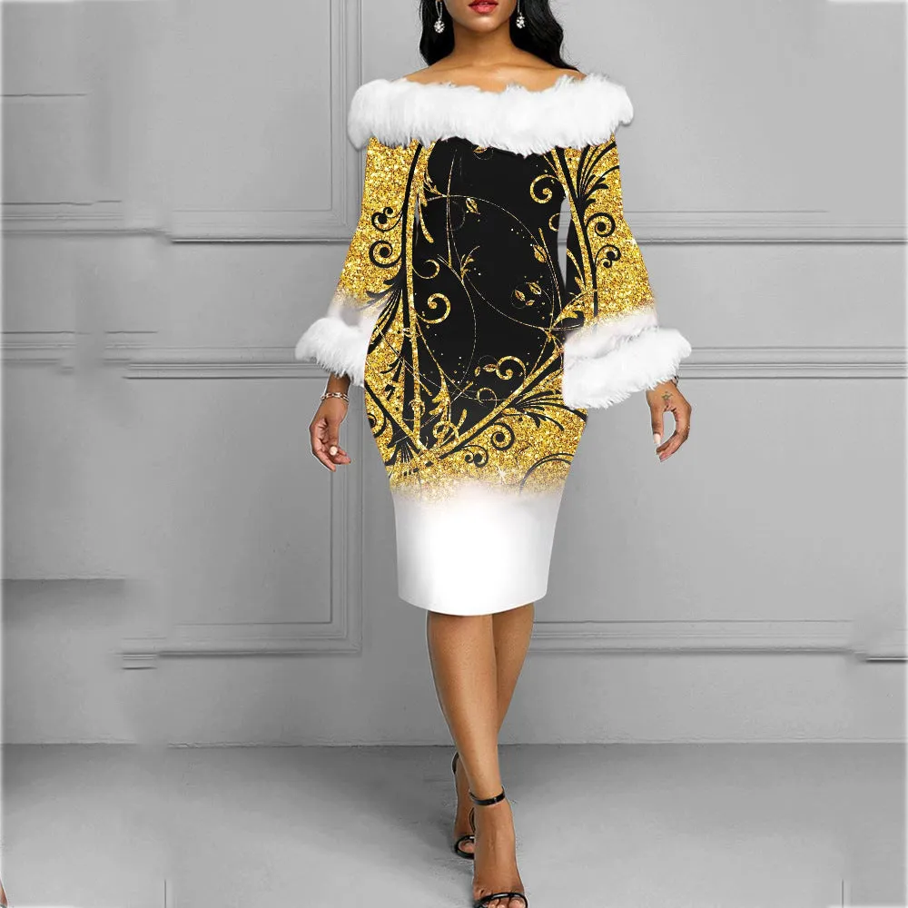 Luxe LSS Christmas Fashion Long Sleeve Dress For Women