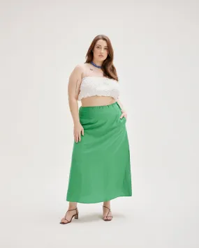 MATEA LINEN SKIRT PARAKEET