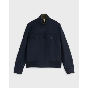 Men Mmo-Avalan-Funnel Neck Bomber Jacket - Navy