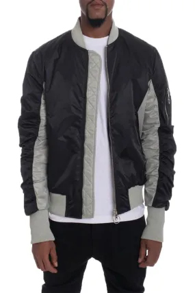 Mens Black Grey Two Tone Bomber Jacket