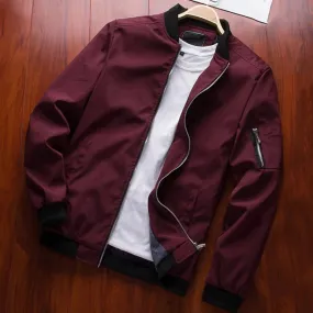 Men's Slim Fit Bomber Jacket - Zipper Windbreaker