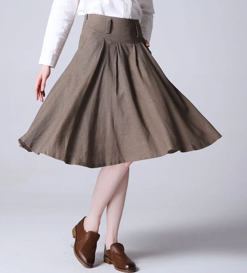 Mini linen dress women skirt 1193