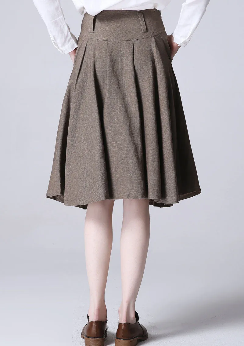 Mini linen dress women skirt 1193