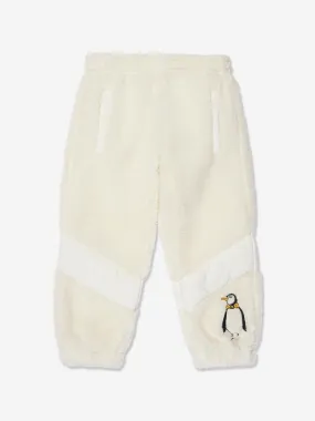 Mini Rodini Kids Penguin Pile Stripe Trousers in White