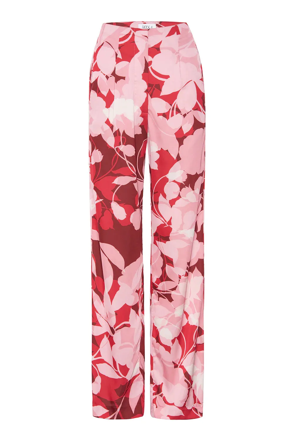 MISA Rita Satin Printed Pants - Flora Rosada Satin