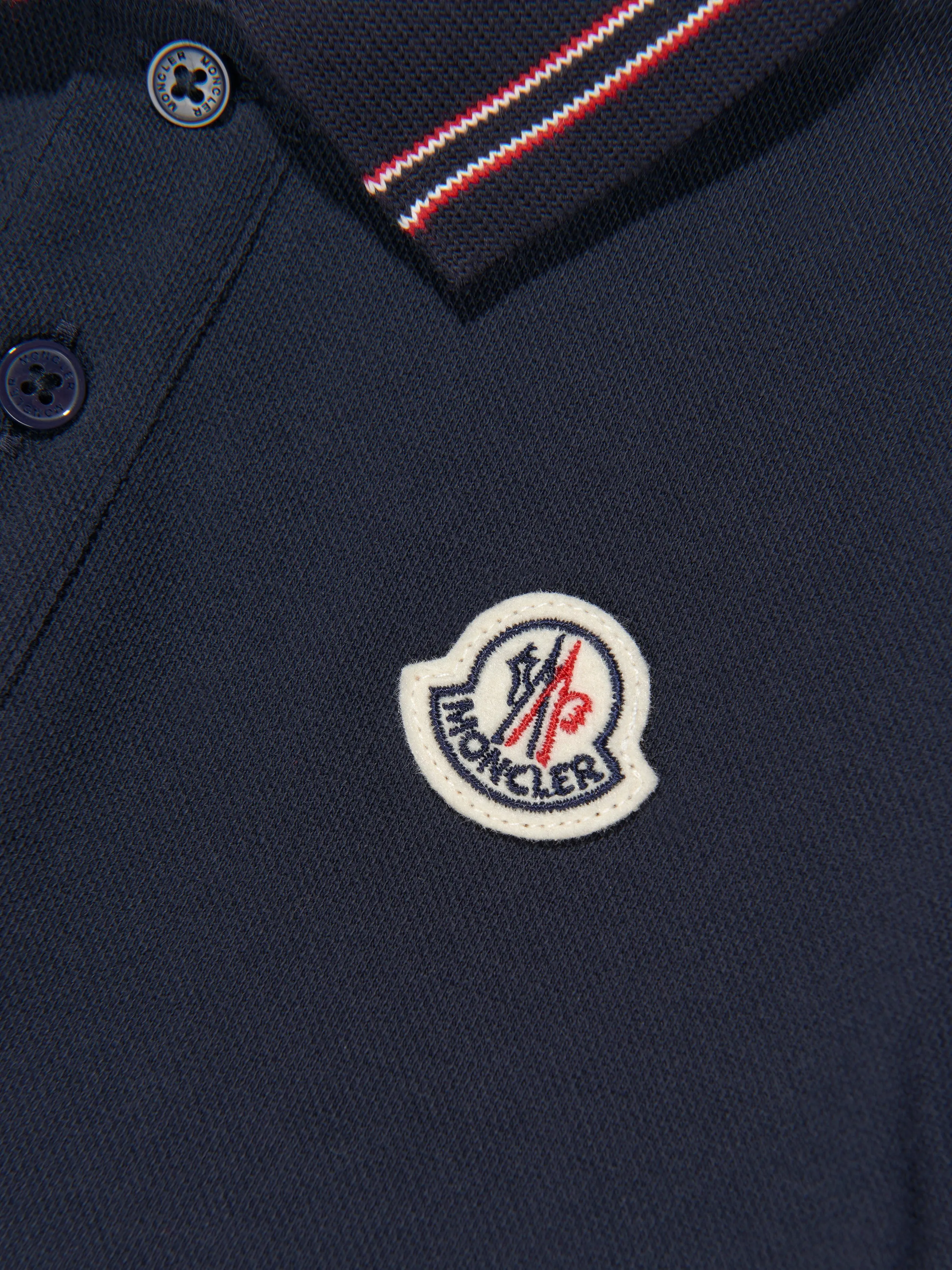 Moncler Enfant Baby Boys Polo Romper in Navy