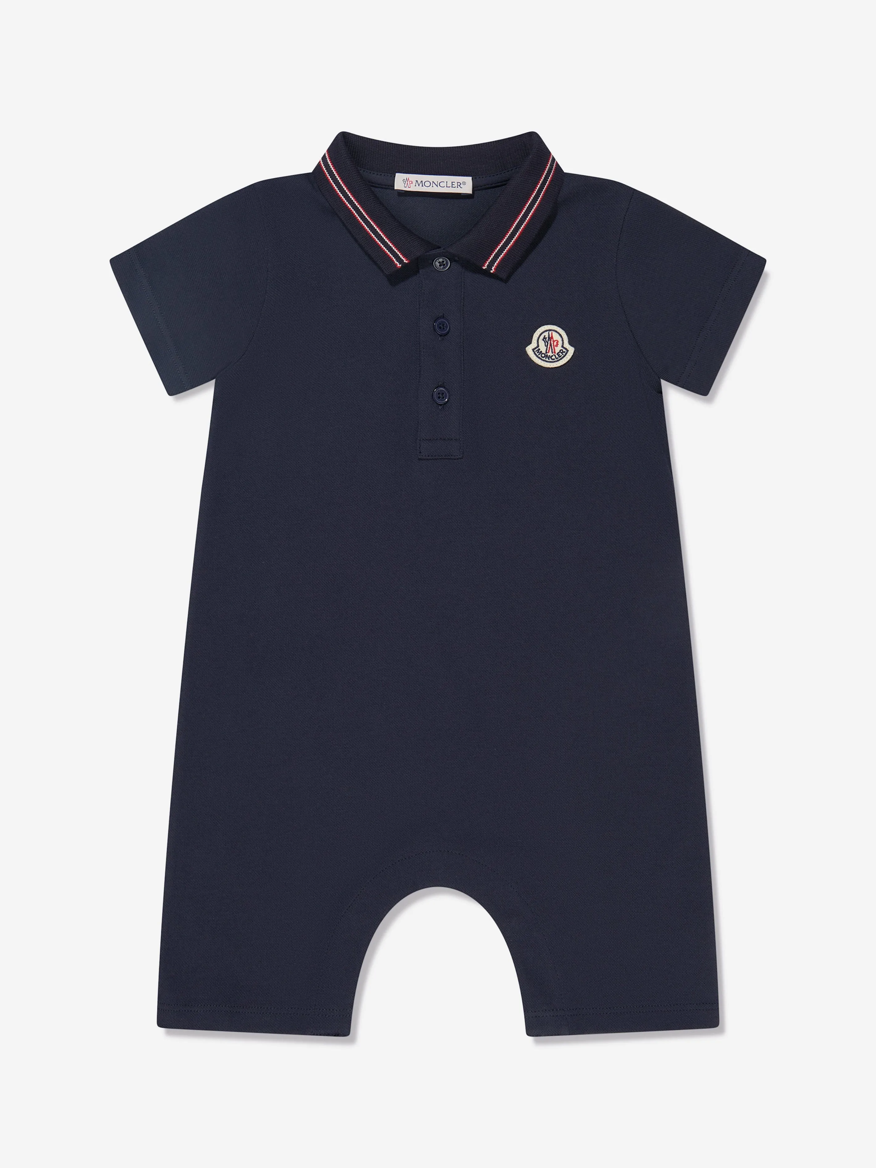 Moncler Enfant Baby Boys Polo Romper in Navy