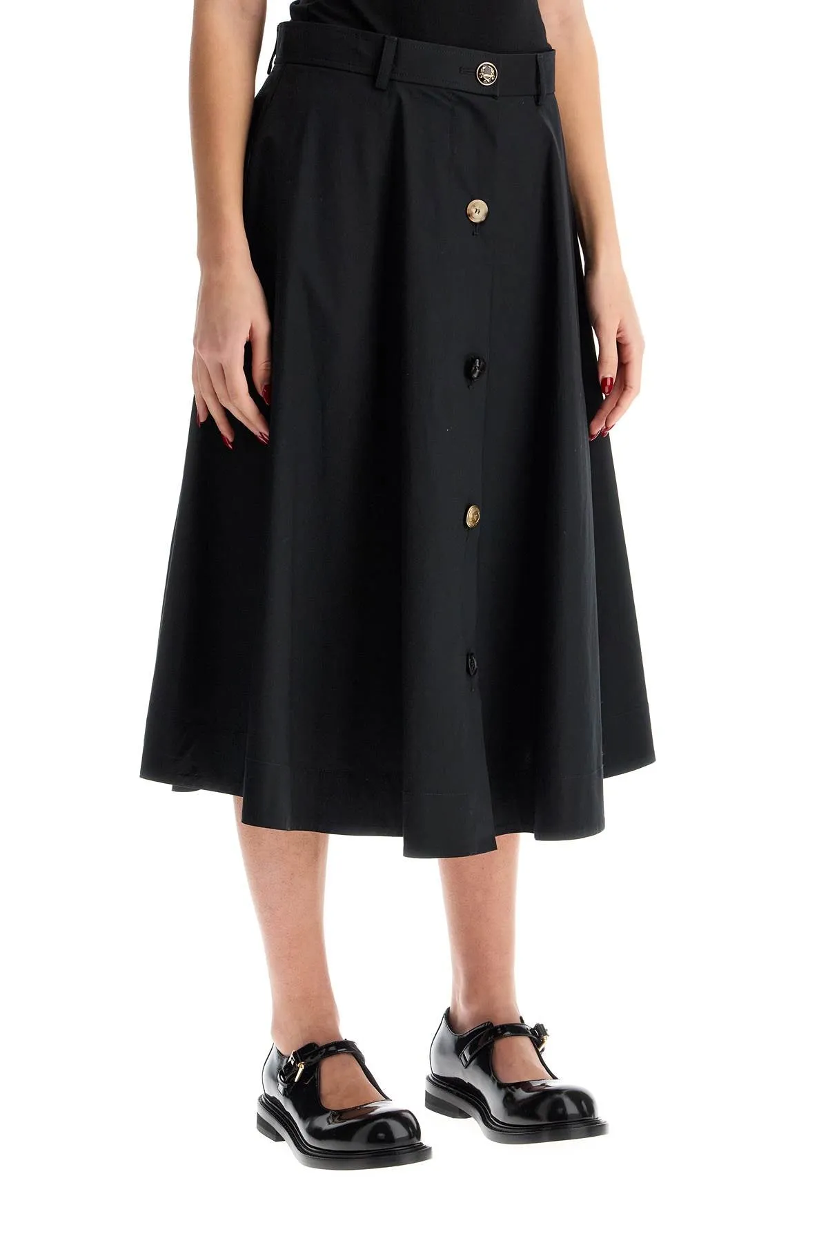 Moschino Poplin Skirt With Buttons