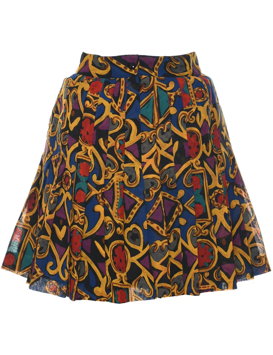 Multi-colour Pleated Skirt - XS