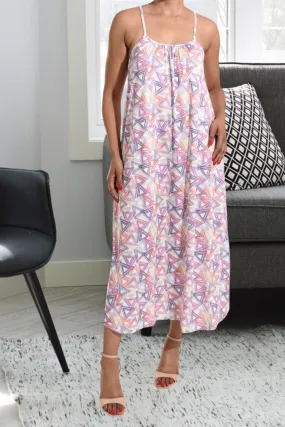 Multi Print Strappy Maxi Dress