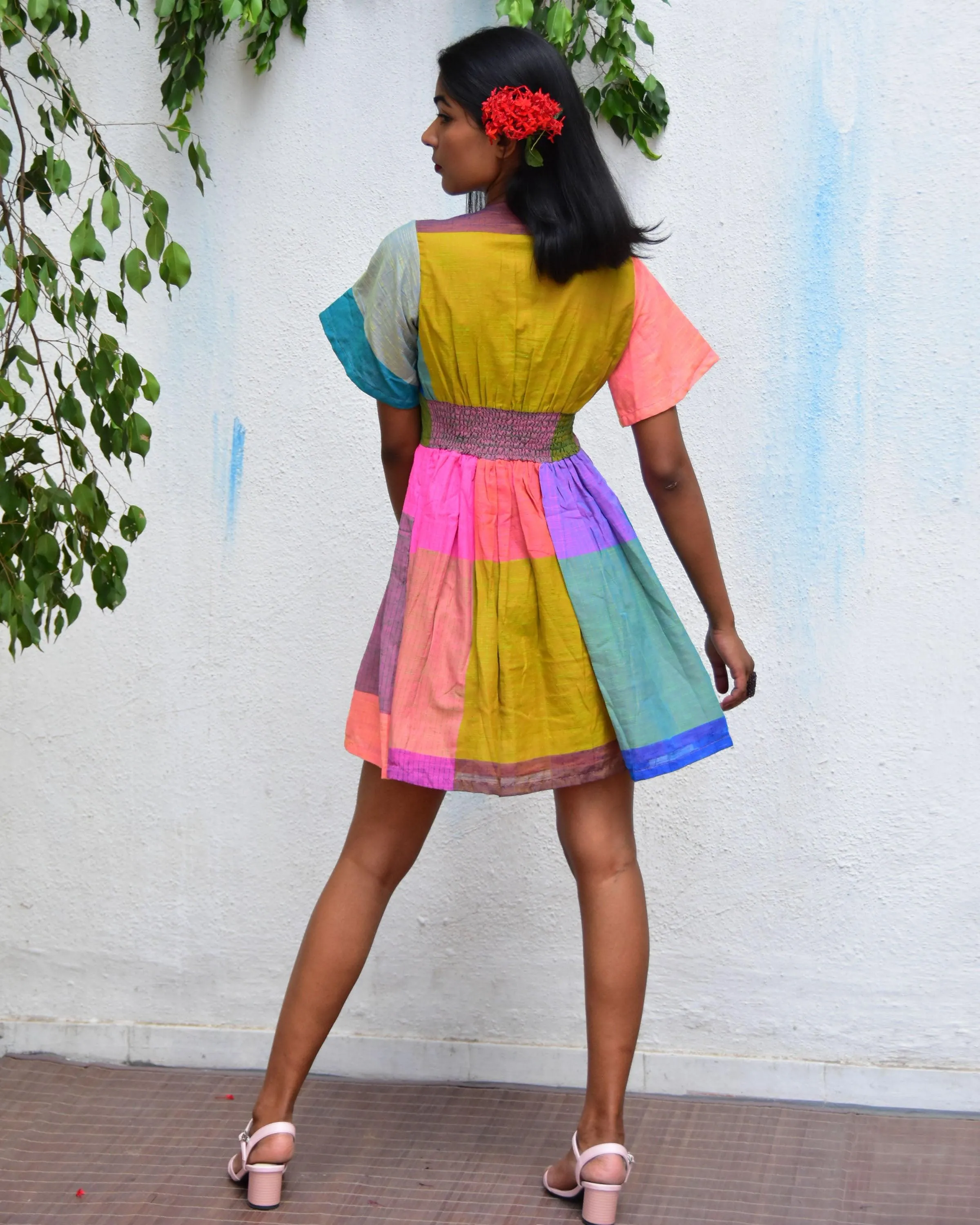 Multicolor Mirage Handwoven Cotton Dress - Rc