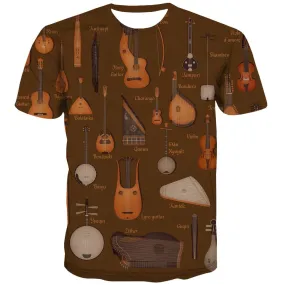 Music T-shirt Men Instrument Tshirt Printed Retro Tshirts Cool Electronic Shirt Print