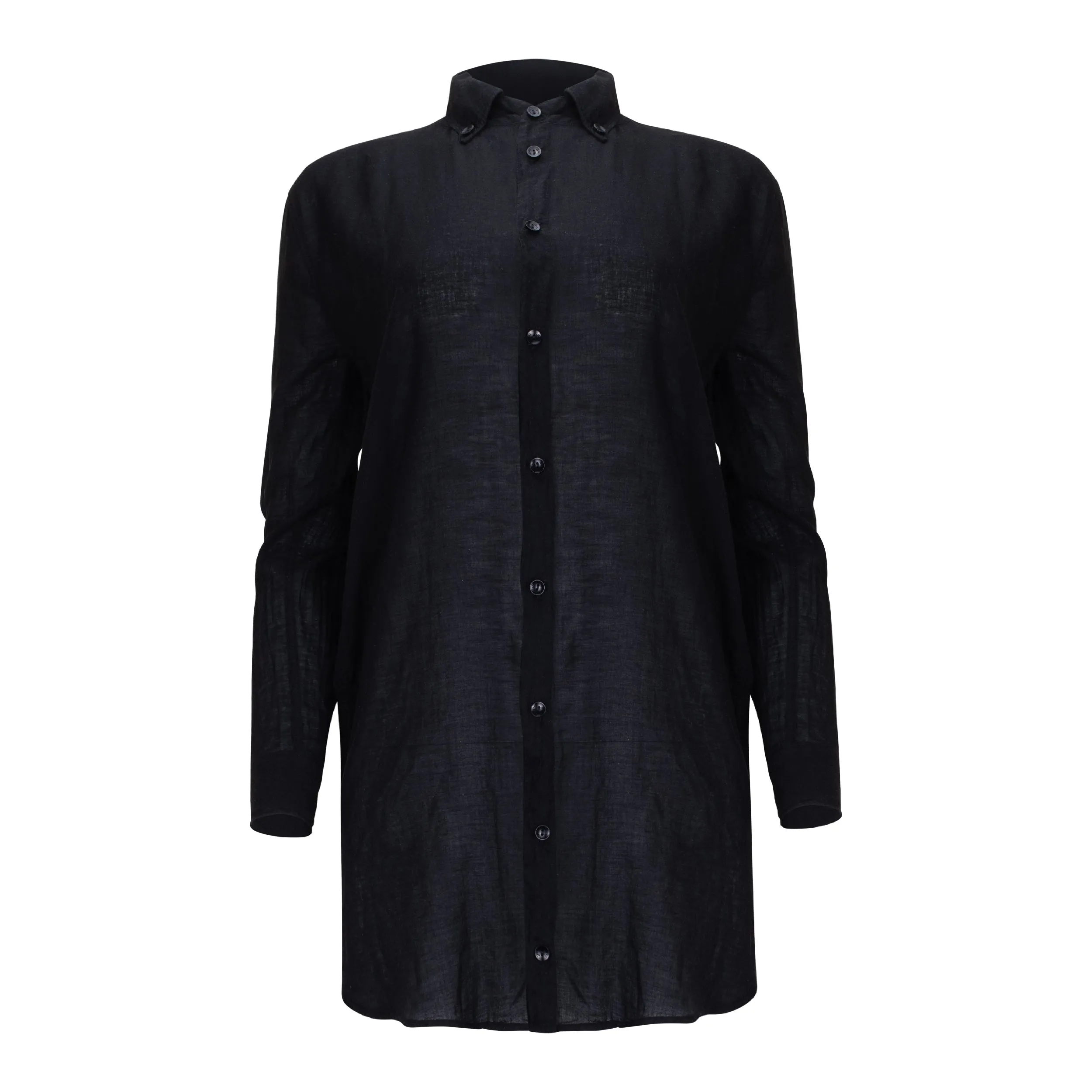 Naomi Linen Tunic Blouse - Black