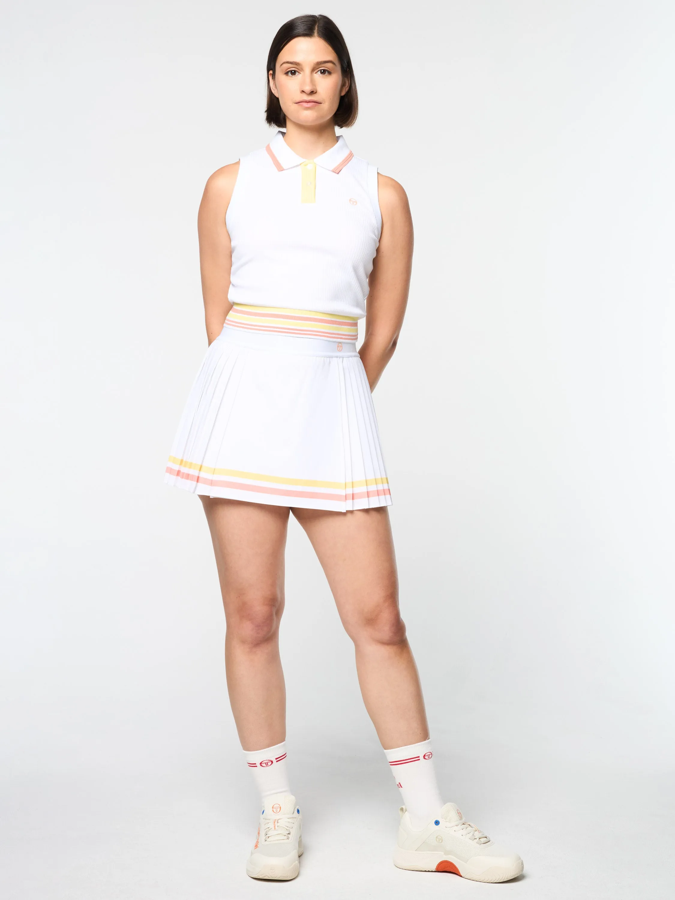 Noale Tennis Wrap Skirt- Brilliant White