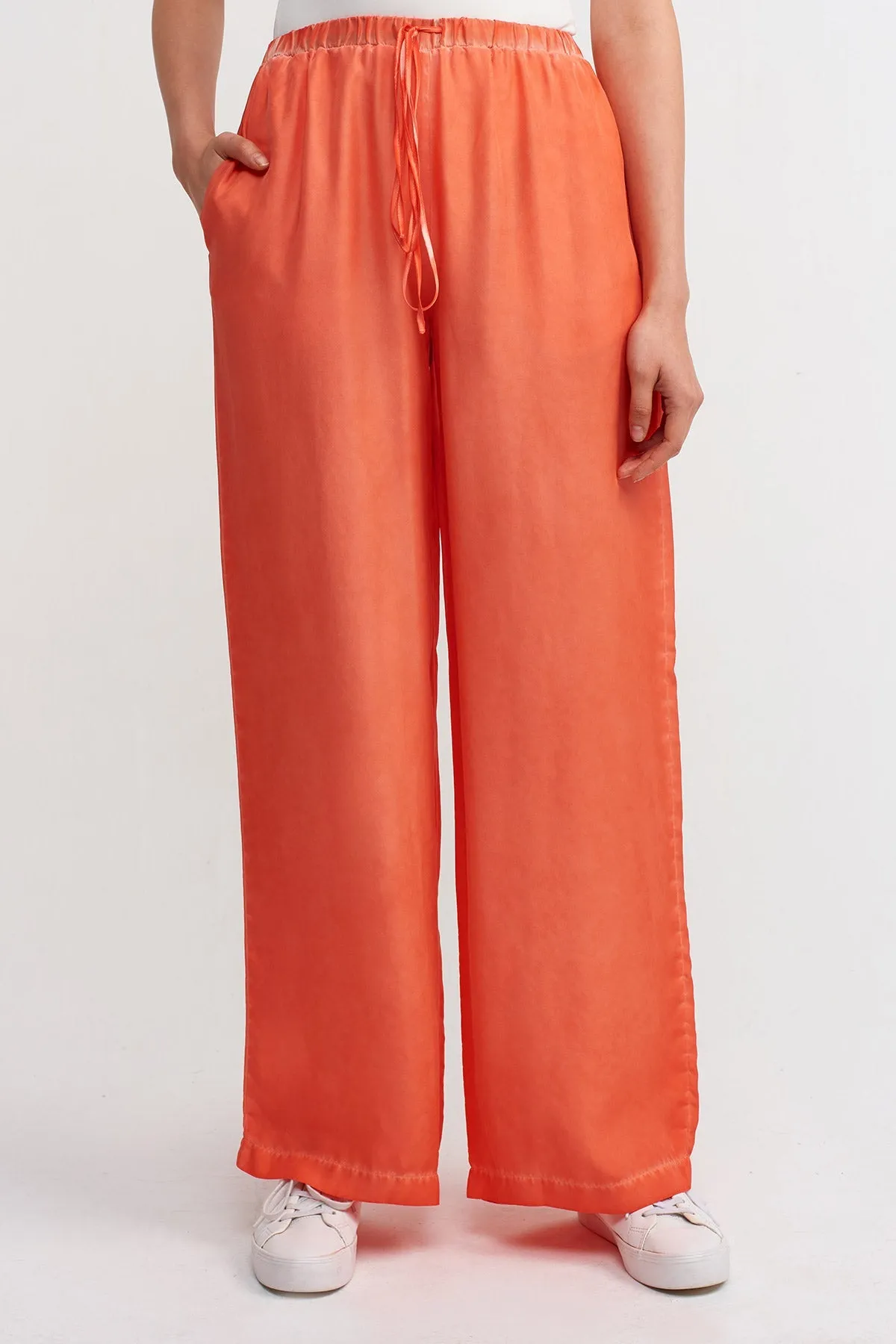 Nu Printed Wide Leg Trousers Orange