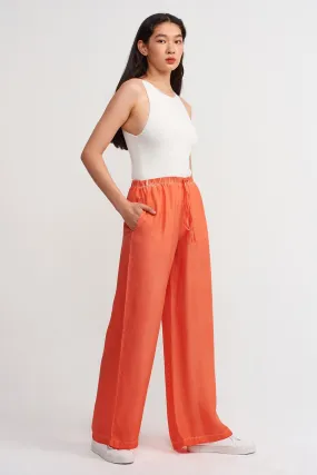 Nu Printed Wide Leg Trousers Orange