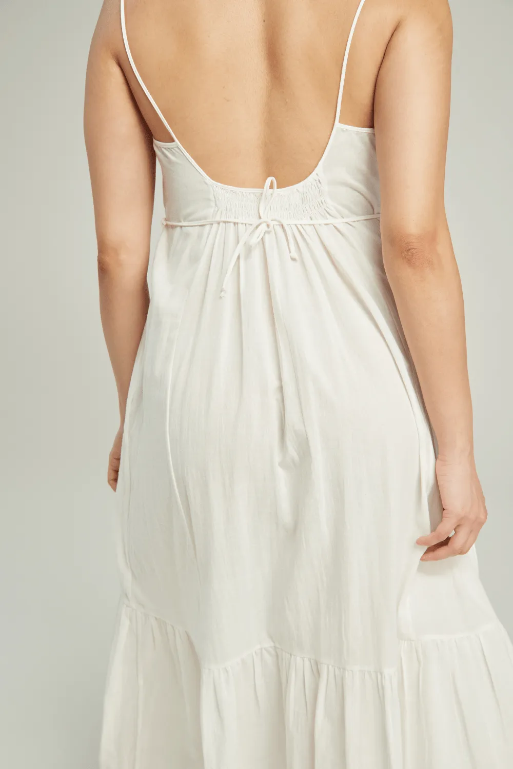 Organic Cotton Maxi Trapeze Dress in White