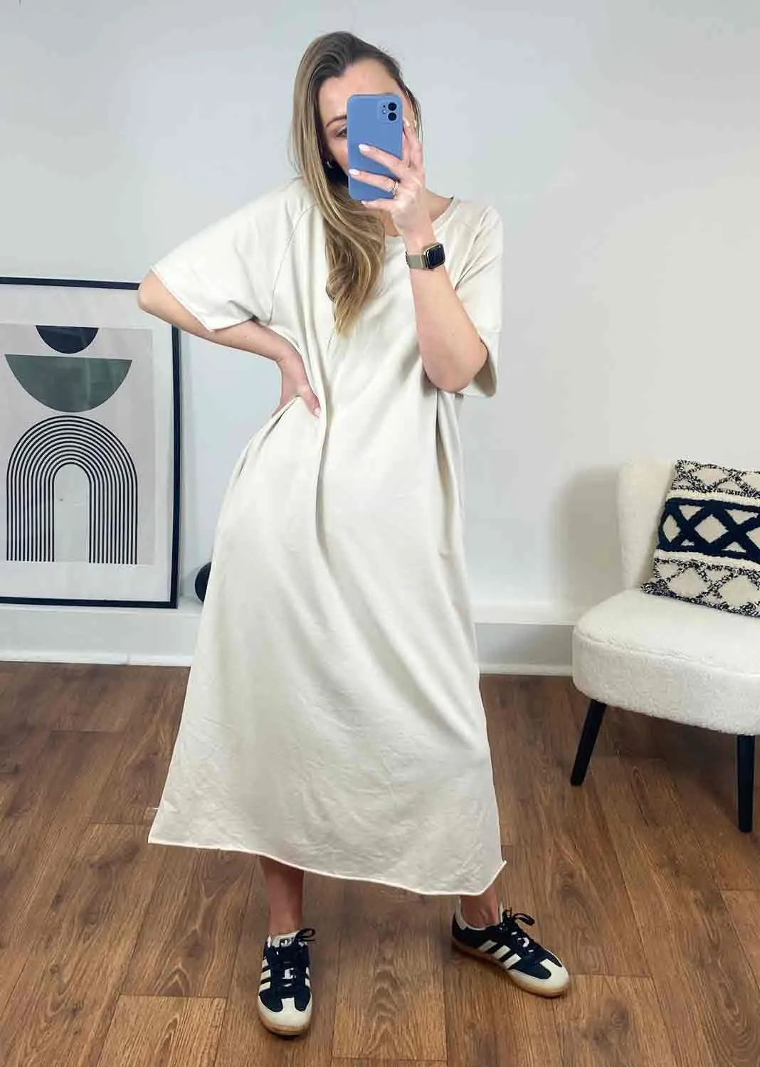 Peyton Jersey Maxi Dress in Cream