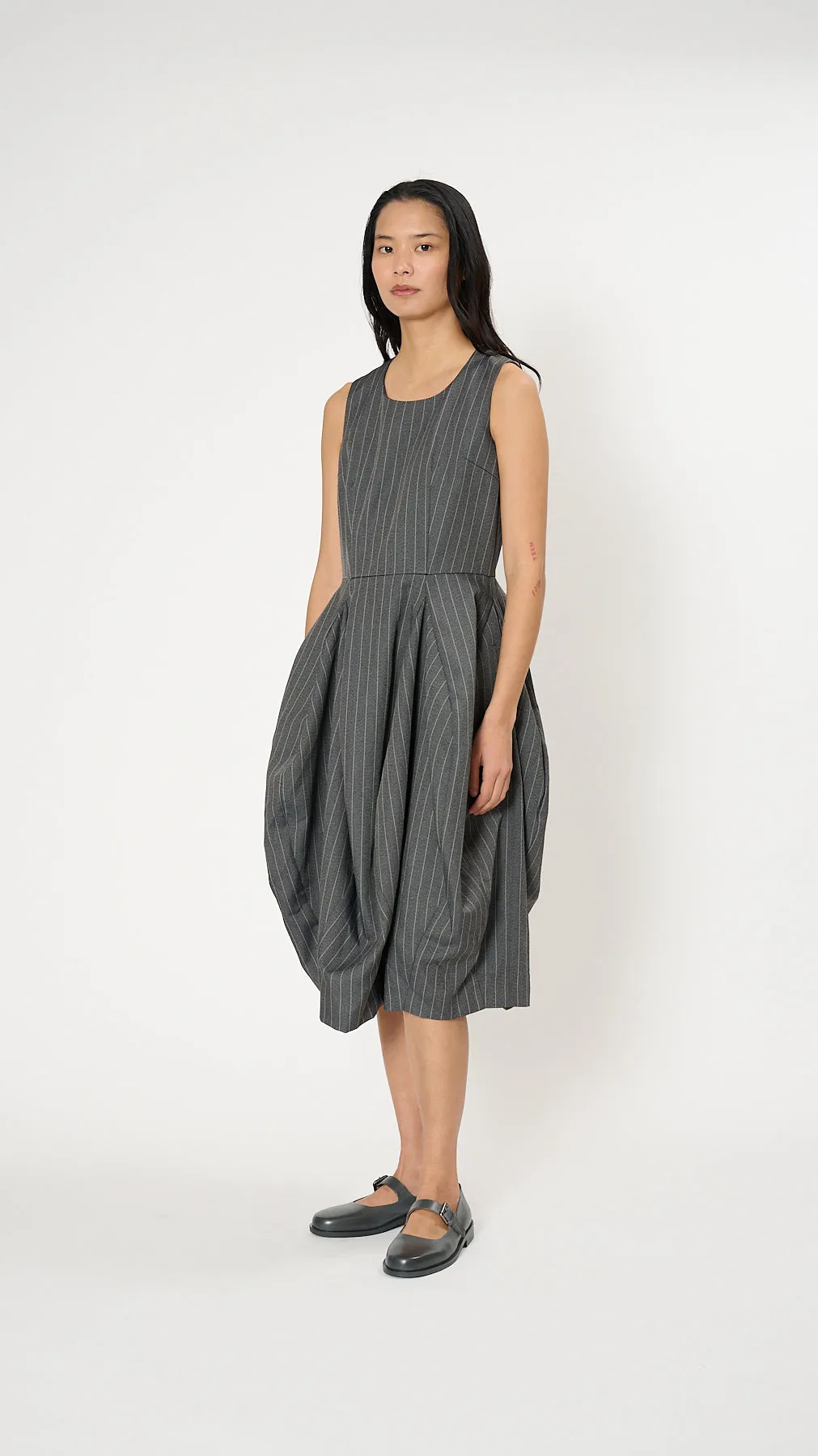 Pinstripe Dress in Gray