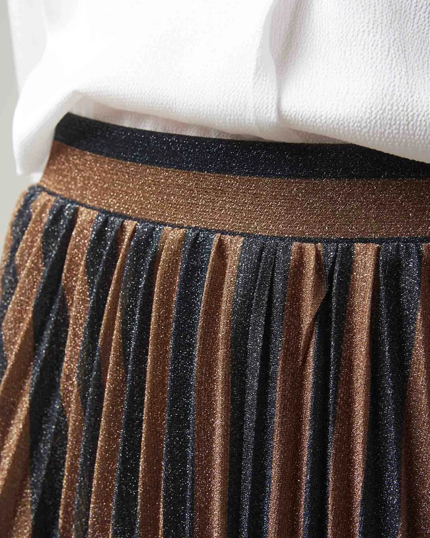 Pleated skirt in lame'