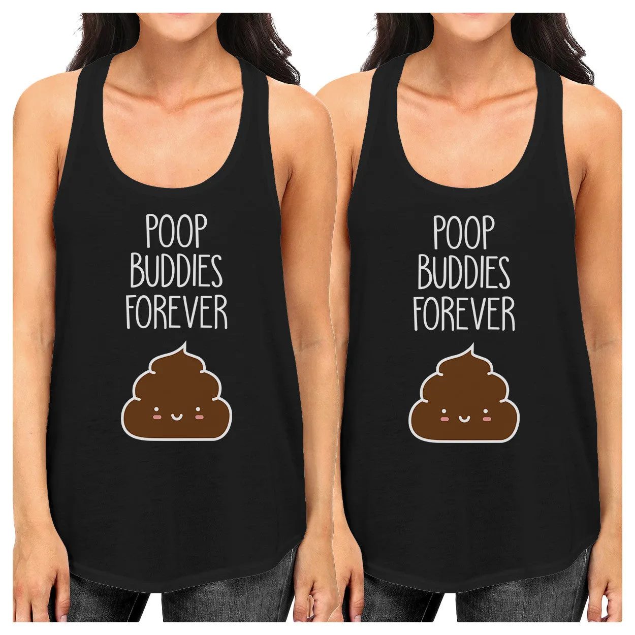 Poop Buddies BFF Matching Black Tank Tops