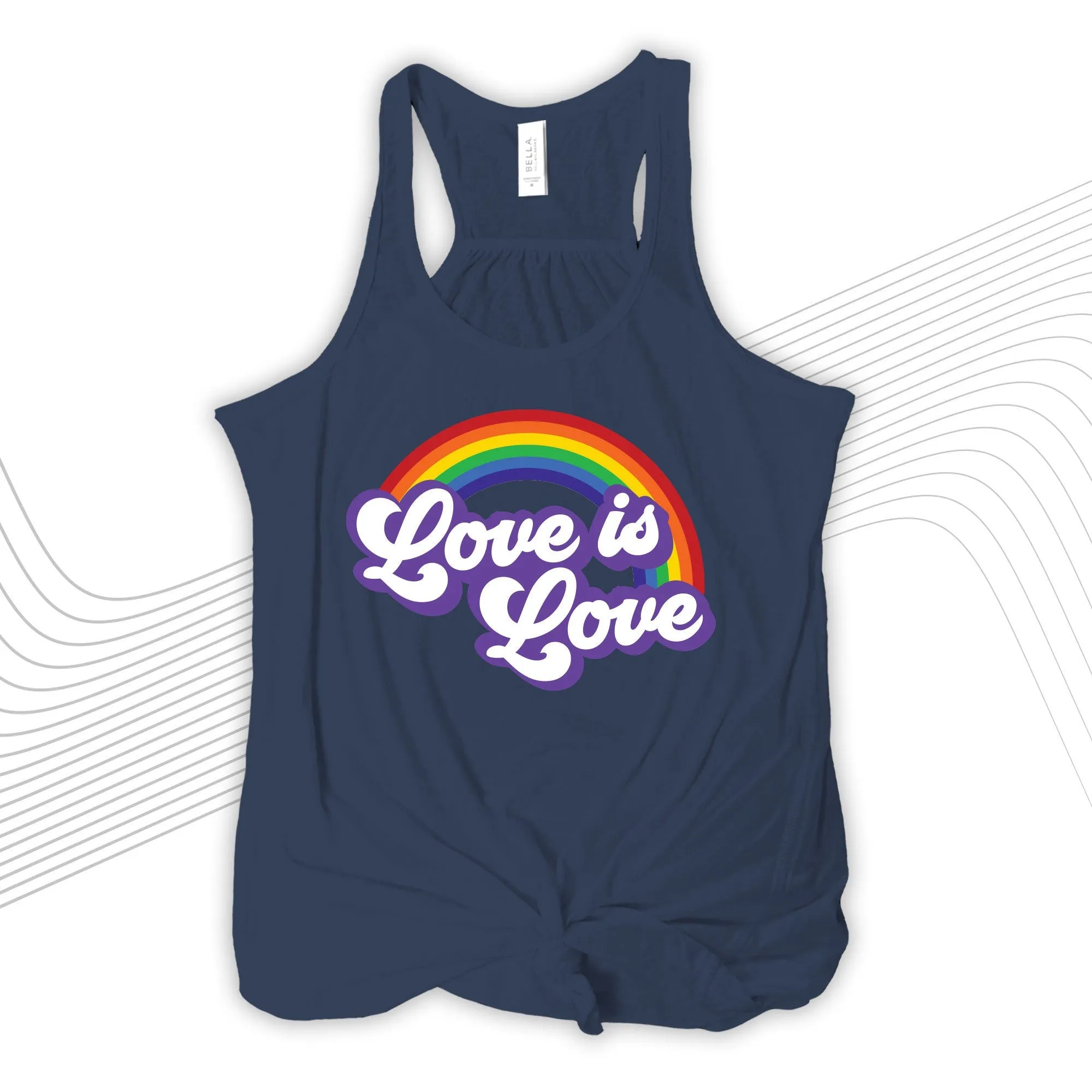 Pride shirt | love is love rainbow dark tank top | LGBTQ shirts | gay pride dark tank top MPS-005-F