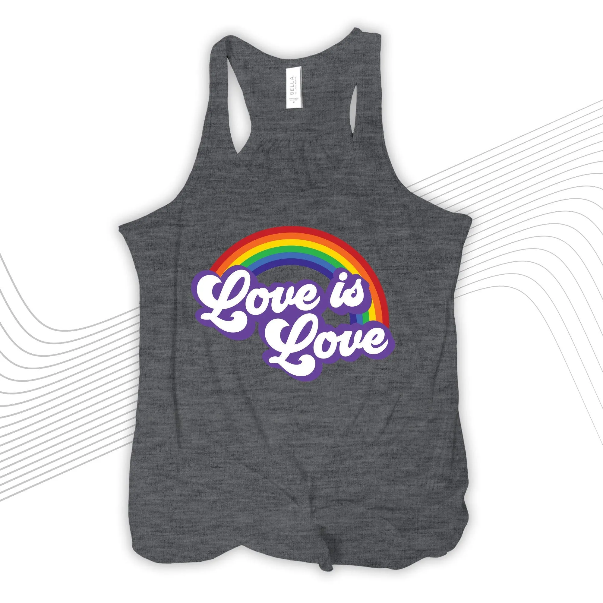 Pride shirt | love is love rainbow dark tank top | LGBTQ shirts | gay pride dark tank top MPS-005-F