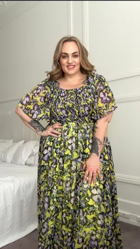 Priscilla Maxi Dress - Neon Floral