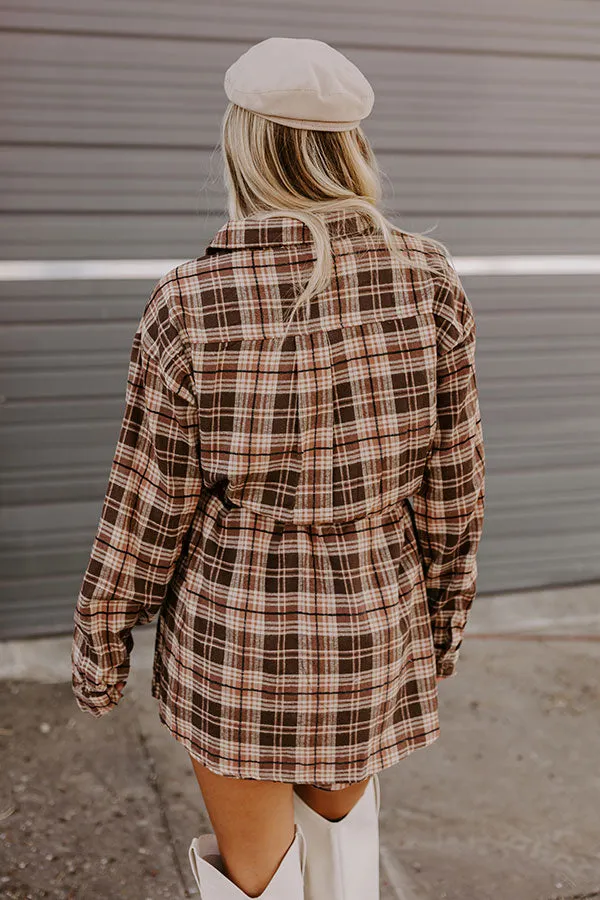 Pumpkin Patch Cutie Flannel Romper in Brown