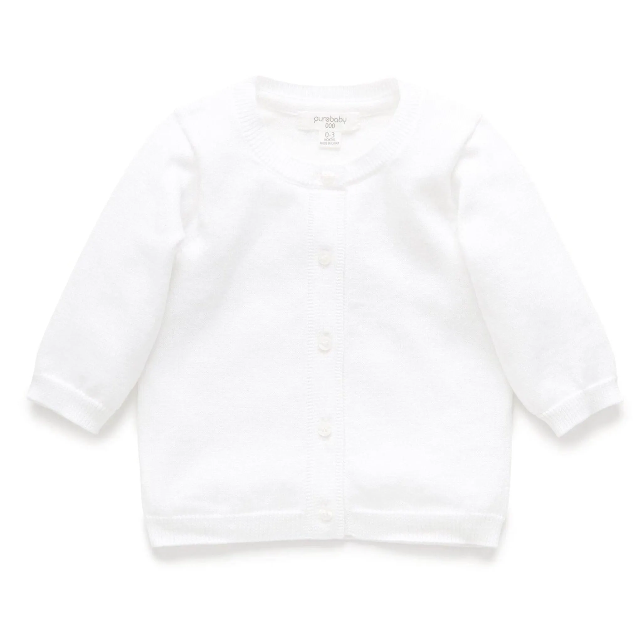 Purebaby Essential Cardigan - White