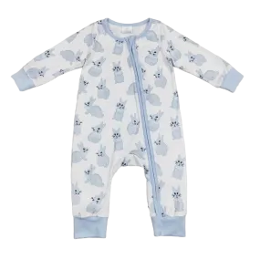 "Blue Bunnies" Spring-Themed Baby's Romper